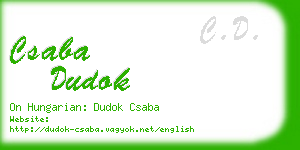 csaba dudok business card